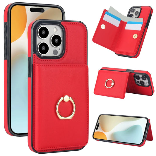 Wallet Card Slot RFID Blocking Kickstand Magnetic 360° Flip Leather Case For iPhone 16 Pro Max 15 Plus 14 13 Mini 12 11 X XR 8 7