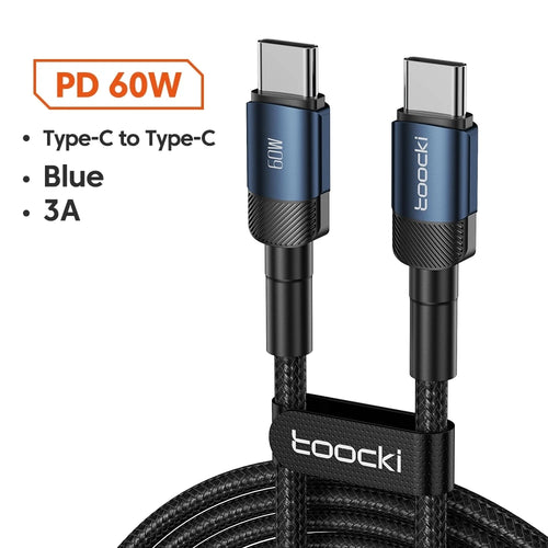 Toocki 100W Typ C till USB C-kabel PD 3.0 Snabbladdning