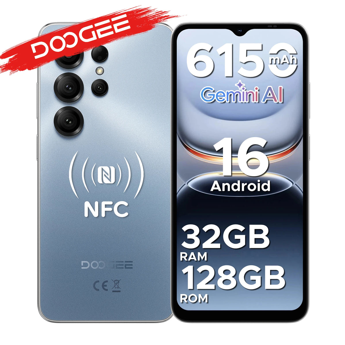 DOOGEE Note56X Pro Android 16 Smart Phone 6.56" 6150mAh Battery 32GB RAM(4+28) 128GB ROM Support Google Pay Widevine L1 Phone