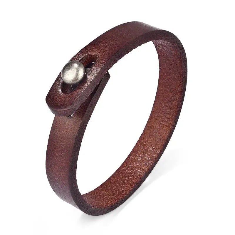Vintage Äkta Läder Manschettarmband