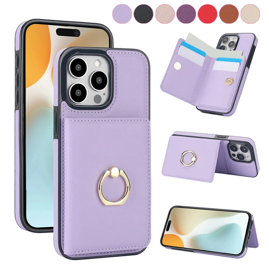Wallet Card Slot RFID Blocking Kickstand Magnetic 360° Flip Leather Case For iPhone 16 Pro Max 15 Plus 14 13 Mini 12 11 X XR 8 7