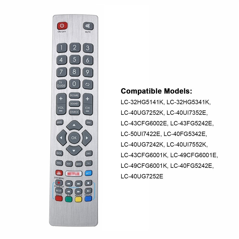 TV Remote Control Replacement for Sharp Aquos Remote Controller Smart Replacement Portable Size Easy to Grab with 3D Button Fernbedienung