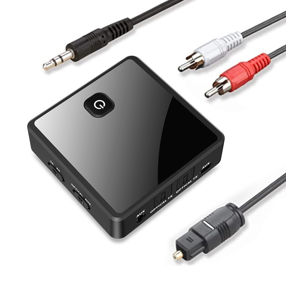 Fiber Optic Bluetooth-compatible 5.0 Audio Transmitter Receiver 2-in-1 Wireless Bluetooth-compatible Adapter One Connects Two Audio Adapter