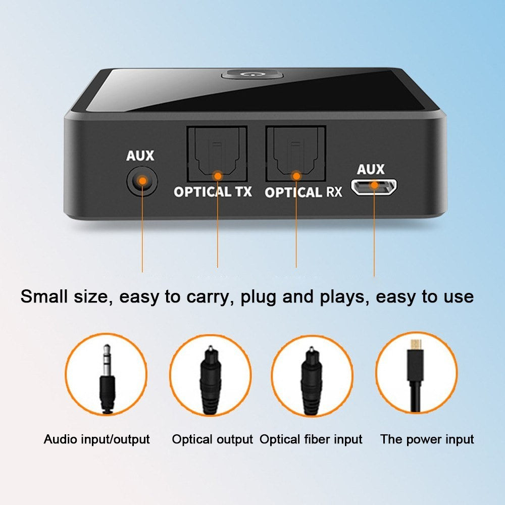 Fiber Optic Bluetooth-compatible 5.0 Audio Transmitter Receiver 2-in-1 Wireless Bluetooth-compatible Adapter One Connects Two Audio Adapter