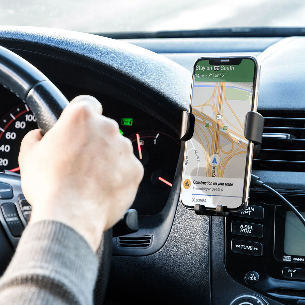 Mobiltelefonhållare med trådlös laddare för bilar Wolder InnovaGoods