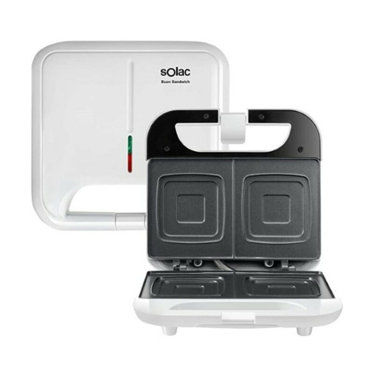 Non-stick smörgåsbrödrost Solac Buon Sandwich 750W Vit 750 W