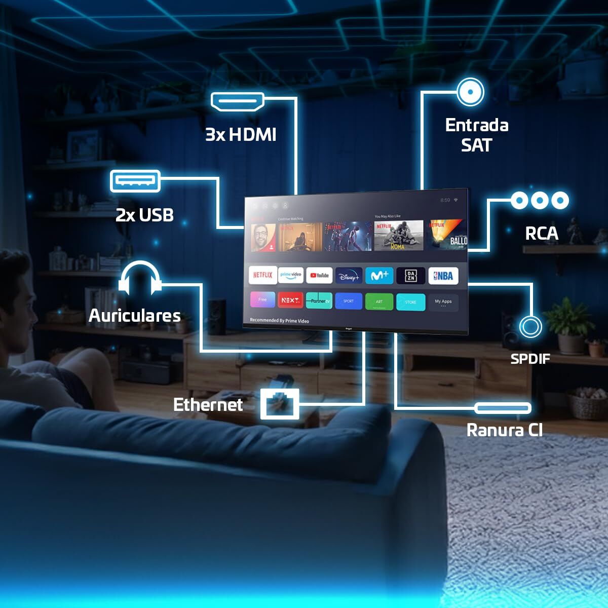 Smart TV Engel LE4086SM 40 40" Full HD LED PVR DVB-T2